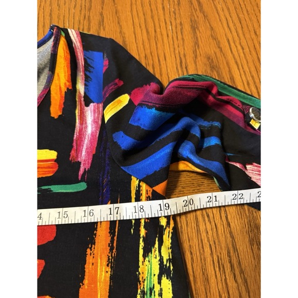 Lior Paris Tunic Top Roll Tab Y2k 90s Colorful Artsy Euro Size Small Stretch‎ - Picture 7 of 8